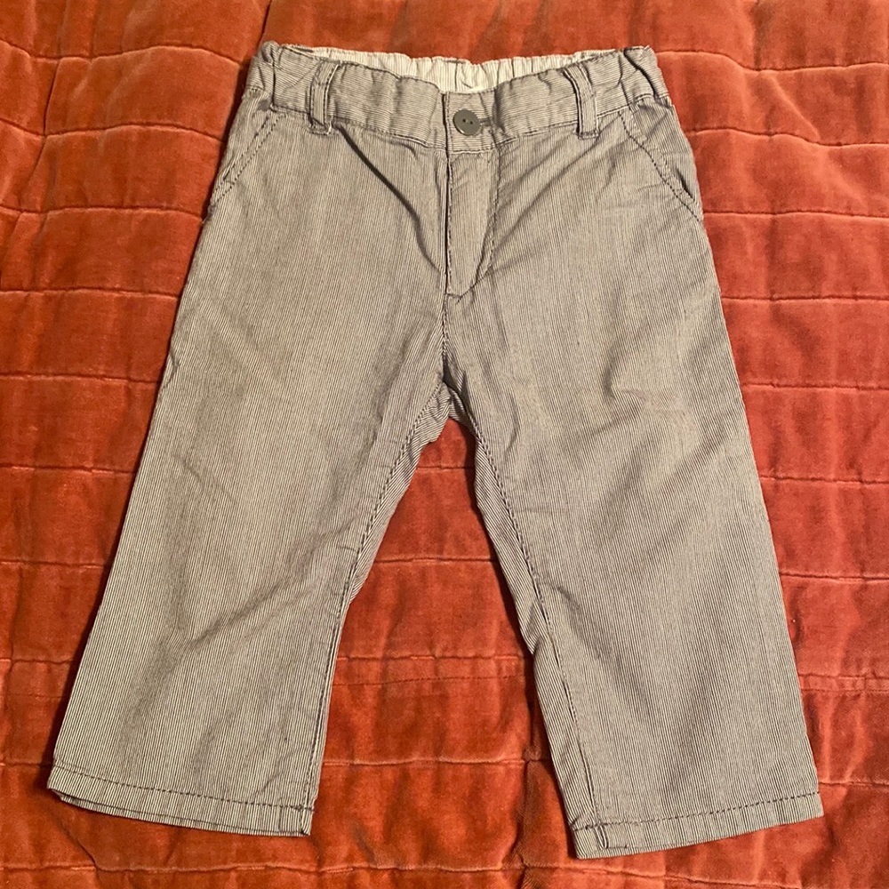 H&M Baby Boy 6-9 months Dress Pants Brown and Gray Striped Slacks